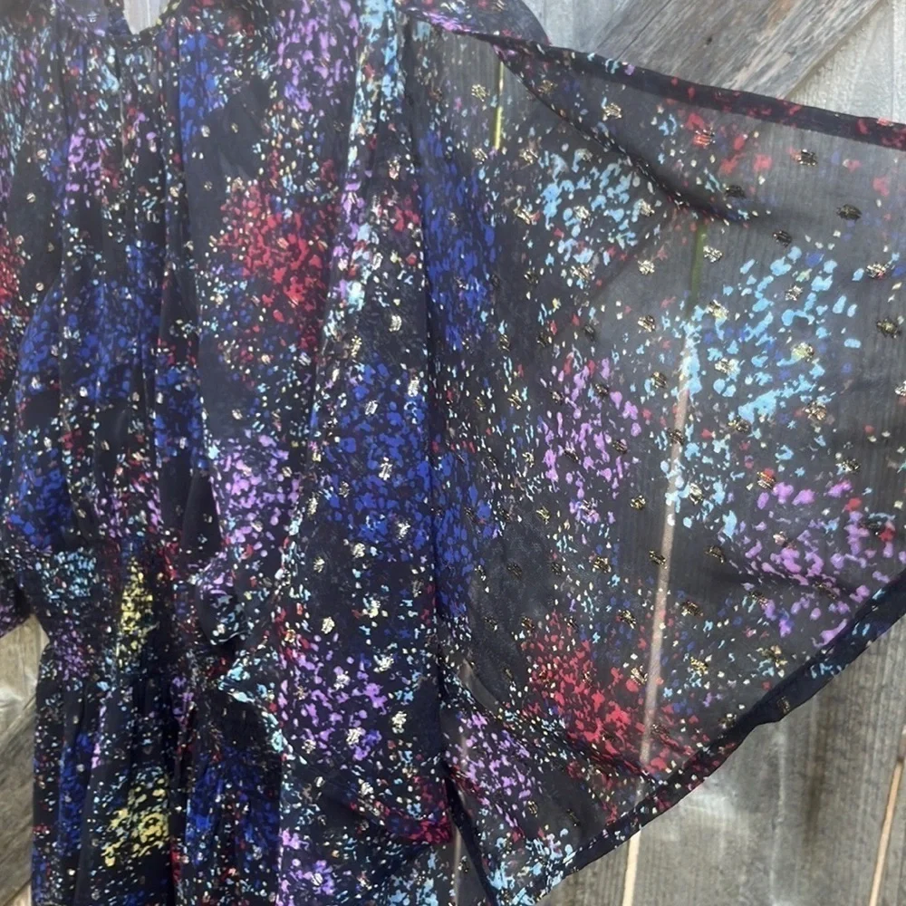 EUC Free People Anna Open Back Dress Black Floral Size Medium